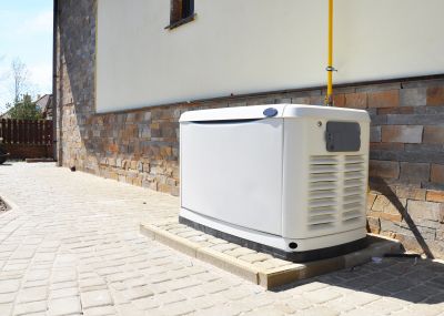 Residential Backup Generator in a Home Setting